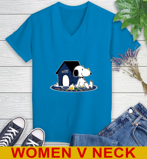 NBA Basketball Utah Jazz Snoopy The Peanuts Movie Shirt Women's V-Neck T-Shirt 8