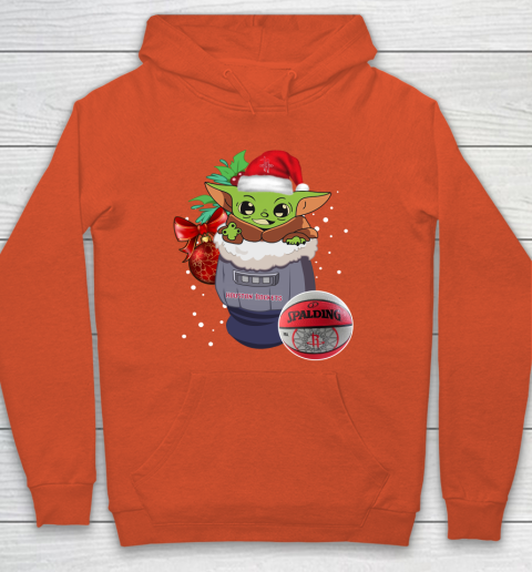 Houston Rockets Christmas Baby Yoda Star Wars Funny Happy NBA Hoodie 5