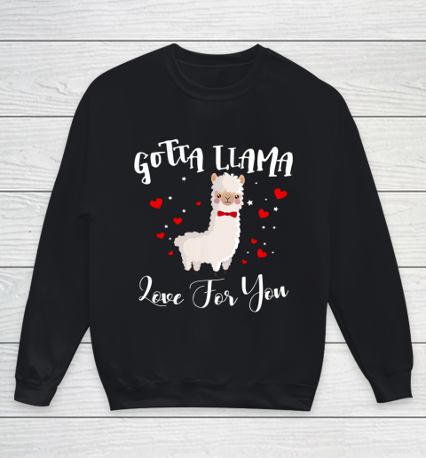 Gotta Llama Love For You Valentine Llamas Gift Youth Sweatshirt