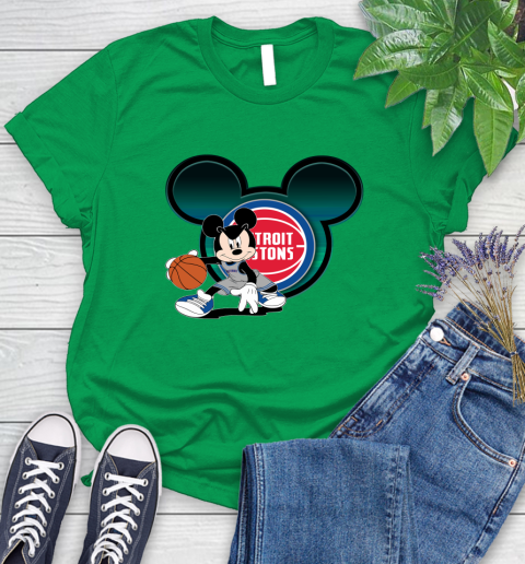 NBA Detroit Pistons Mickey Mouse Disney Basketball Women's T-Shirt 6