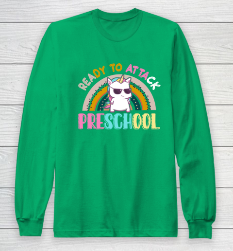 Back to school shirt Ready To Attack PreSchool Unicorn Long Sleeve T-Shirt 4