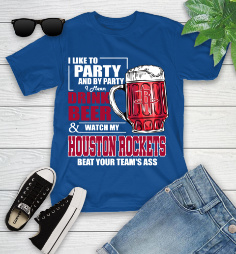 NBA Drink Beer and Watch My Houston Rockets Beat Your Team's Ass Basketball Youth T-Shirt 12