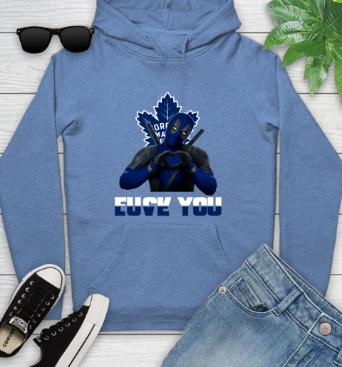 NHL Toronto Maple Leafs Deadpool Love You Fuck You Hockey Sports Youth Hoodie 13