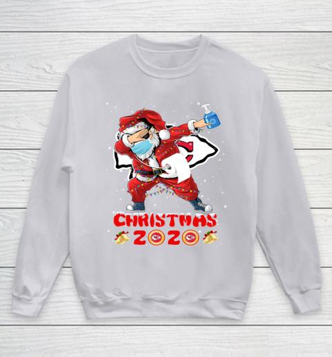 Kansas City Chiefs Funny Santa Claus Dabbing Christmas 2020 NFL Youth Sweatshirt 3