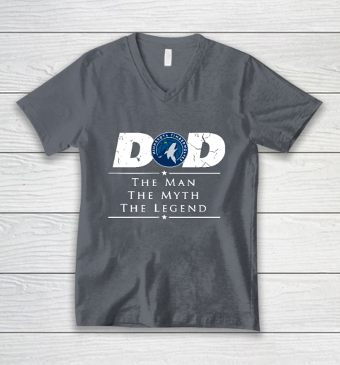 Minnesota Timberwolves NBA Basketball Dad The Man The Myth The Legend V-Neck T-Shirt 4