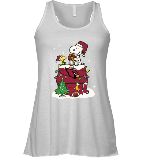 A Happy Christmas With Arizona Cardinals Snoopy Racerback Tank