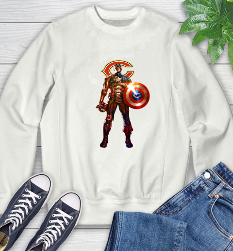 NFL Captain America Marvel Avengers Endgame Football Sports Chicago Bears Sweatshirt