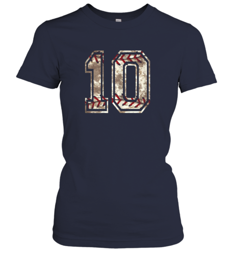 ohid baseball jersey number 10 vintage distressed ladies t shirt 20 front navy