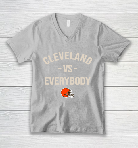 Cleveland Browns Vs Everybody V-Neck T-Shirt 3