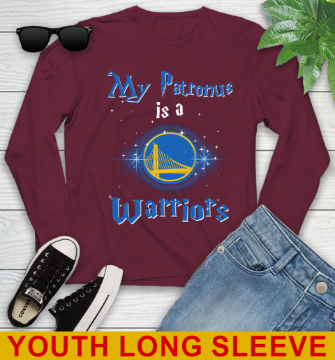 NBA Basketball Harry Potter My Patronus Is A Golden State Warriors Youth Long Sleeve 6