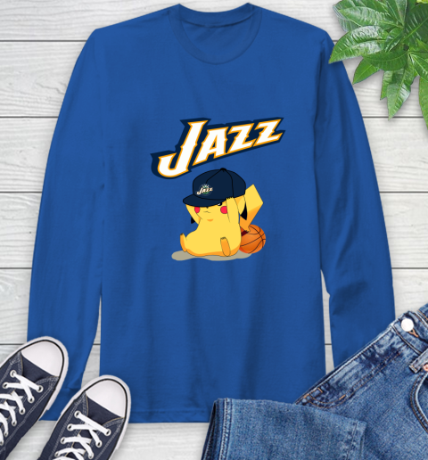 NBA Pikachu Basketball Sports Utah Jazz Long Sleeve T-Shirt 9