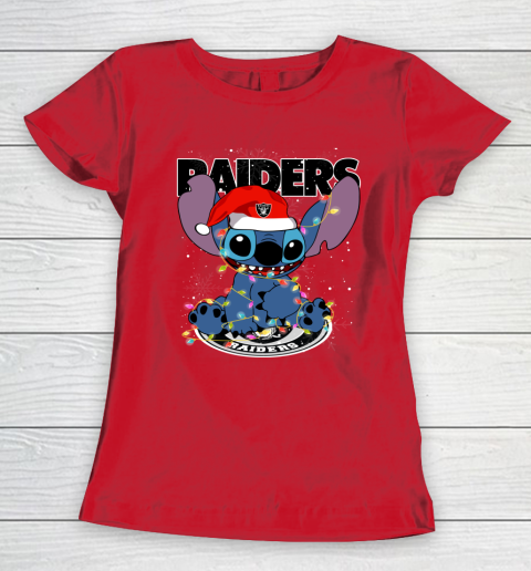Oakland Raiders NFL Football noel stitch Christmas Women's T-Shirt 7