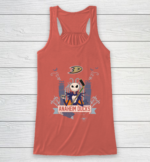 NHL Anaheim Ducks Hockey Jack Skellington Halloween Racerback Tank 3