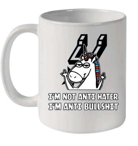 San Antonio Spurs NBA Basketball Unicorn I'm Not Anti Hater I'm Anti Bullshit Ceramic Mug 11oz