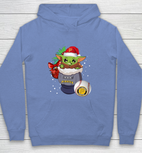 Pittsburgh Pirates Christmas Baby Yoda Star Wars Funny Happy MLB Youth Hoodie 10
