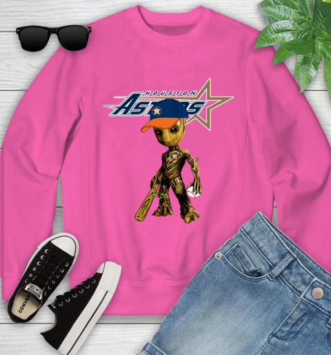 MLB Houston Astros Groot Guardians Of The Galaxy Baseball Youth Sweatshirt 7