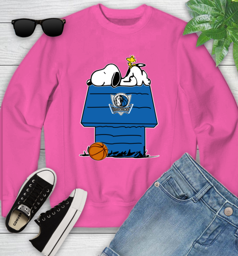 Dallas Mavericks NBA Basketball Snoopy Woodstock The Peanuts Movie Youth Sweatshirt 7