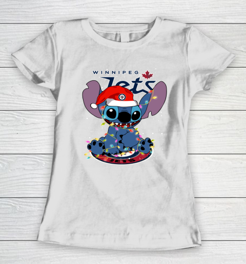 Winnipeg Jets NHL Hockey noel stitch Christmas Women's T-Shirt