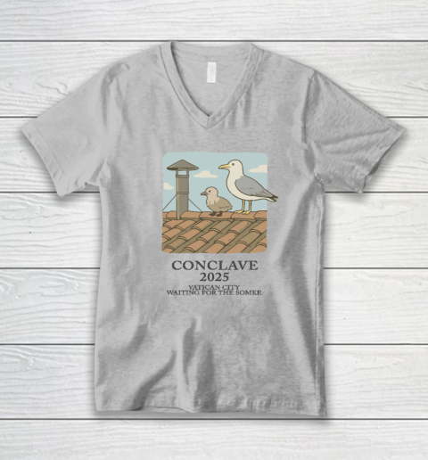 Conclave 2025 Vatican City Waiting For The Smoke V-Neck T-Shirt 2