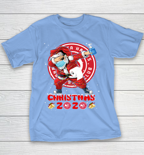 Atlanta Hawks Funny Santa Claus Dabbing Christmas 2020 NBA Youth T-Shirt 8