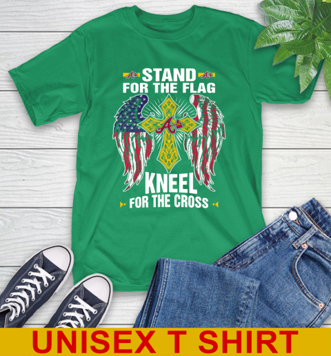 MLB Baseball Atlanta Braves Stand For Flag Kneel For The Cross Shirt T-Shirt - Image 8