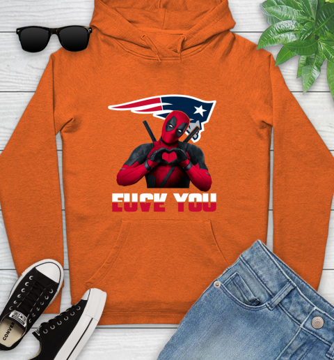 NHL New England Patriots Deadpool Love You Fuck You Football Sports Youth Hoodie 4