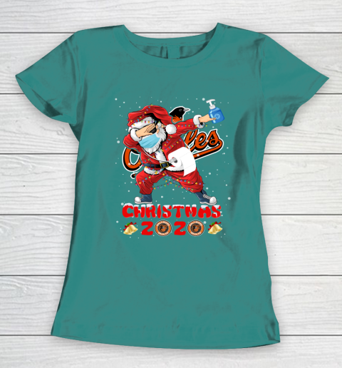 Baltimore Orioles Funny Santa Claus Dabbing Christmas 2020 MLB Women's T-Shirt 10