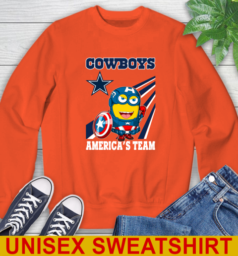 NFL Football Dallas Cowboys Captain America Marvel Avengers Minion Shirt Sweatshirt 3