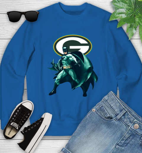 NFL Batman Football Sports Green Bay Packers Youth Sweatshirt 8