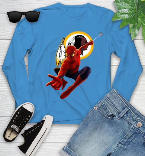 NFL Spider Man Avengers Endgame Football Washington Redskins Youth Long Sleeve 7