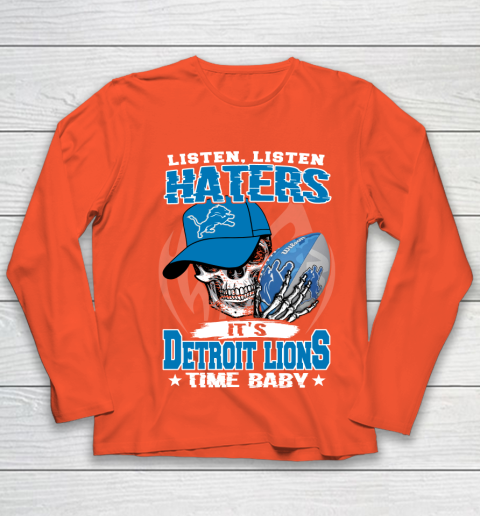 Listen Haters It is LIONS Time Baby NFL Youth Long Sleeve 3