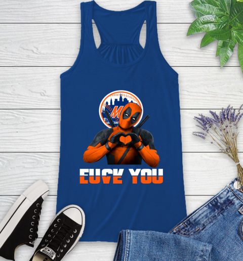 MLB New York Mets Deadpool Love You Fuck You Baseball Sports Racerback Tank 8