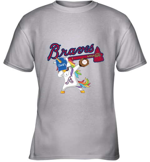 Hip Hop Dabbing Unicorn Flippin Love Atlanta Braves Youth T-Shirt