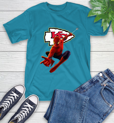 NFL Spider Man Avengers Endgame Football Kansas City Chiefs T-Shirt 8