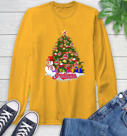 Cleveland Indians Merry Christmas MLB Baseball Sports Long Sleeve T-Shirt 3