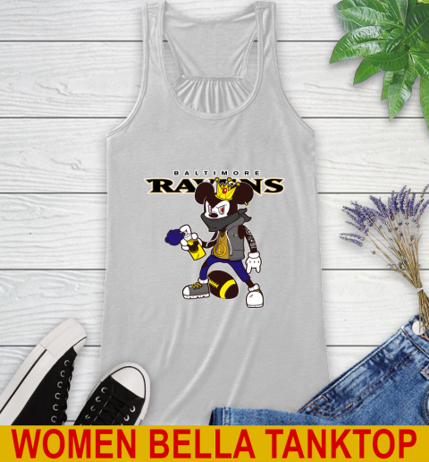 Baltimore Ravens NFL Football Mickey Peace Sign Sports Racerback Tank