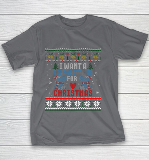 I Want A Hippopotamus For Christmas Ugly Xmas Youth T-Shirt 5