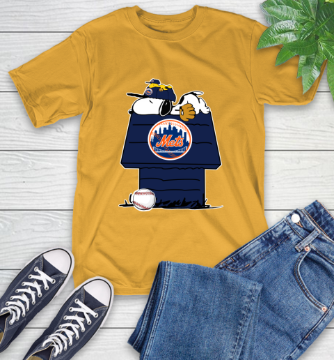 MLB New York Mets Snoopy Woodstock The Peanuts Movie Baseball T Shirt T-Shirt 3