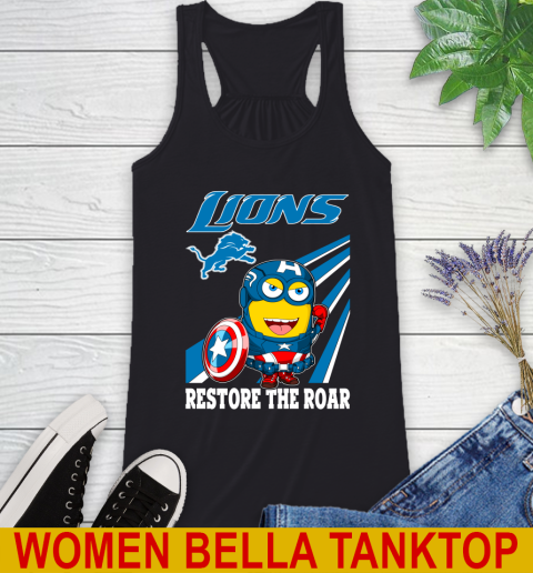 NFL Football Detroit Lions Captain America Marvel Avengers Minion Shirt Racerback Tank