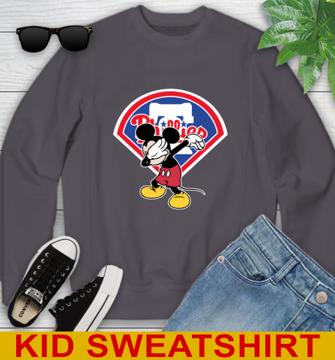 Philadelphia Phillies MLB Baseball Dabbing Mickey Disney Sports Youth Sweatshirt 6