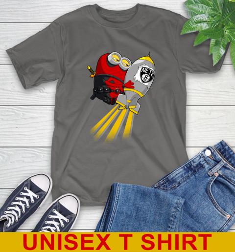 NBA Basketball Brooklyn Nets Deadpool Minion Marvel Shirt T-Shirt 10