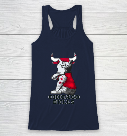 NBA Basketball My Cat Loves Chicago Bulls Racerback Tank 8