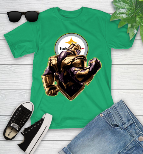 NFL Thanos Avengers Endgame Football Sports Pittsburgh Steelers Youth T-Shirt 6