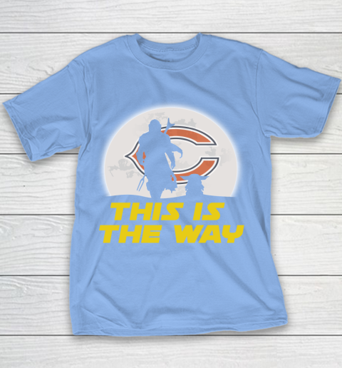 Chicago Bears NFL Football Star Wars Yoda And Mandalorian This Is The Way Youth T-Shirt 8