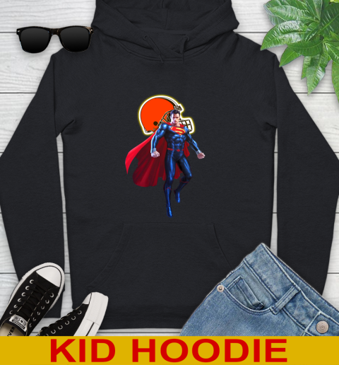 NFL Superman DC Sports Football Cleveland Browns Youth Hoodie 2