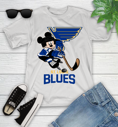 NHL St.Louis Blues Mickey Mouse Disney Hockey T Shirt Youth T-Shirt