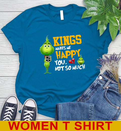 NHL Los Angeles Kings Makes Me Happy You Not So Much Grinch Hockey Sports Women's T-Shirt 8