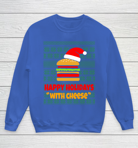 Happy Holidays With Cheese Christmas Ugly Youth Sweatshirt 6
