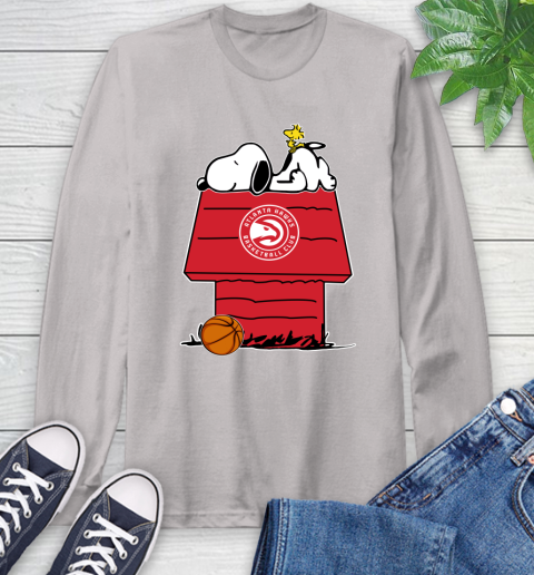 Atlanta Hawks NBA Basketball Snoopy Woodstock The Peanuts Movie Long Sleeve T-Shirt 12