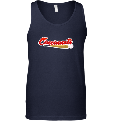dr0b vintage cincinnati baseball shirt reds ohio baseball unisex tank 17 front navy